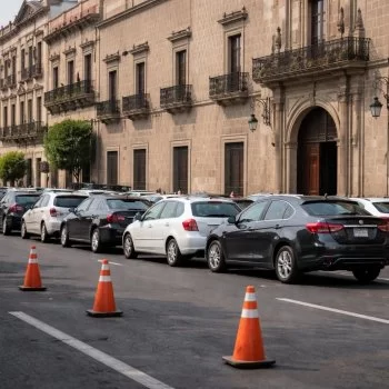 Bloquean choferes de aplicación frente a Casa Michoacán
