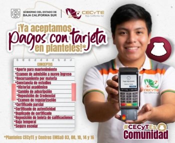 CECyTE BCS implementa pago con tarjeta en 16 planteles