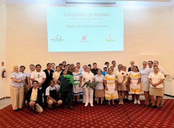 FPMC fomenta conservación de cocodrilos en plática para hoteleros de Cozumel