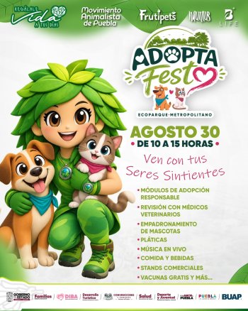 Adopta Fest en Ecoparque Metropolitano de Puebla: adopciones y servicios veterinarios