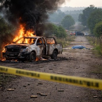 Jornada violenta en Tacámbaro deja un muerto y una camioneta incendiada