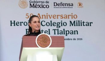 Sheinbaum conmemora 50 años del Heroico Colegio Militar en Tlalpan