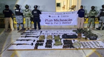 Cateo en Buenavista deja 3 vehículos, 6 armas largas y 342 cartuchos asegurados