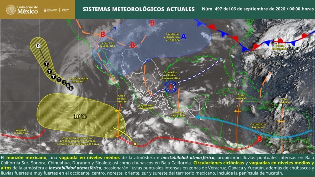 Lluvias intensas y calor en Oaxaca por canal de baja presión