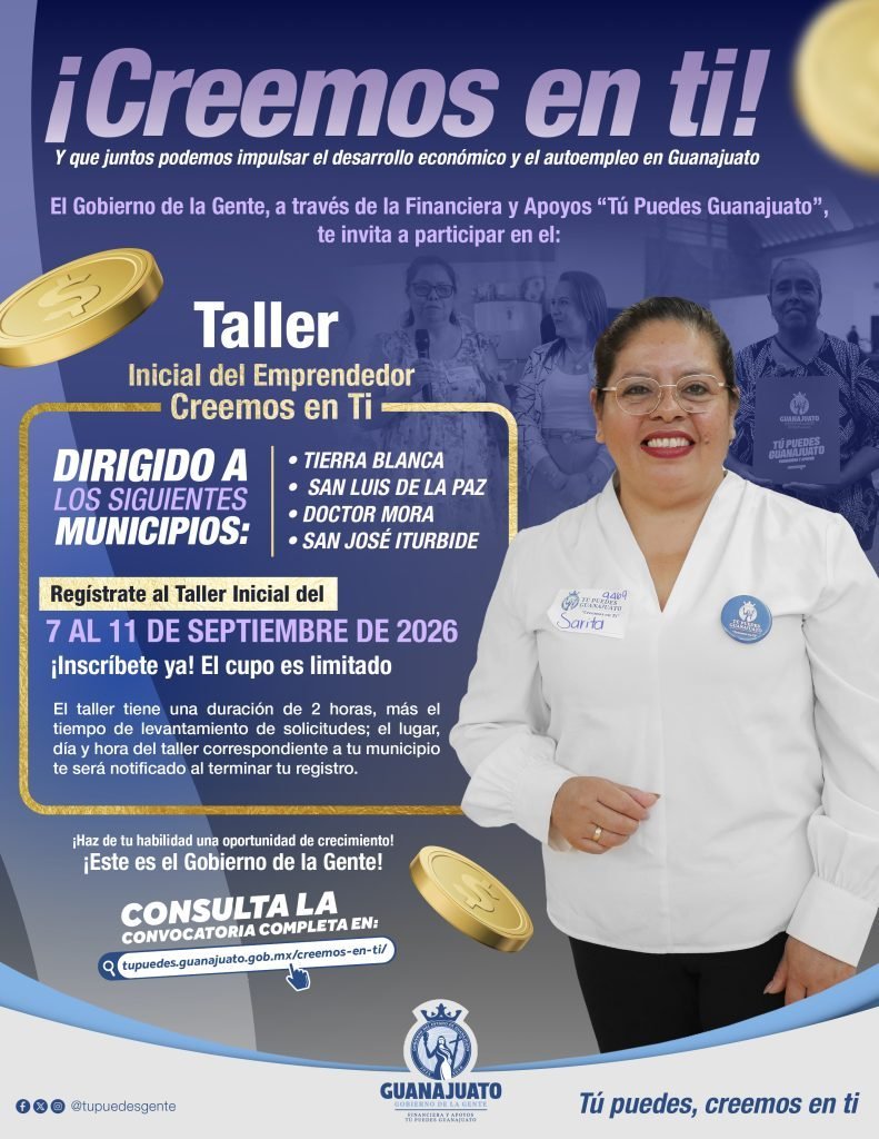 Abren convocatoria de Creemos en Ti con apoyos de 7 mil pesos en el noreste de Guanajuato