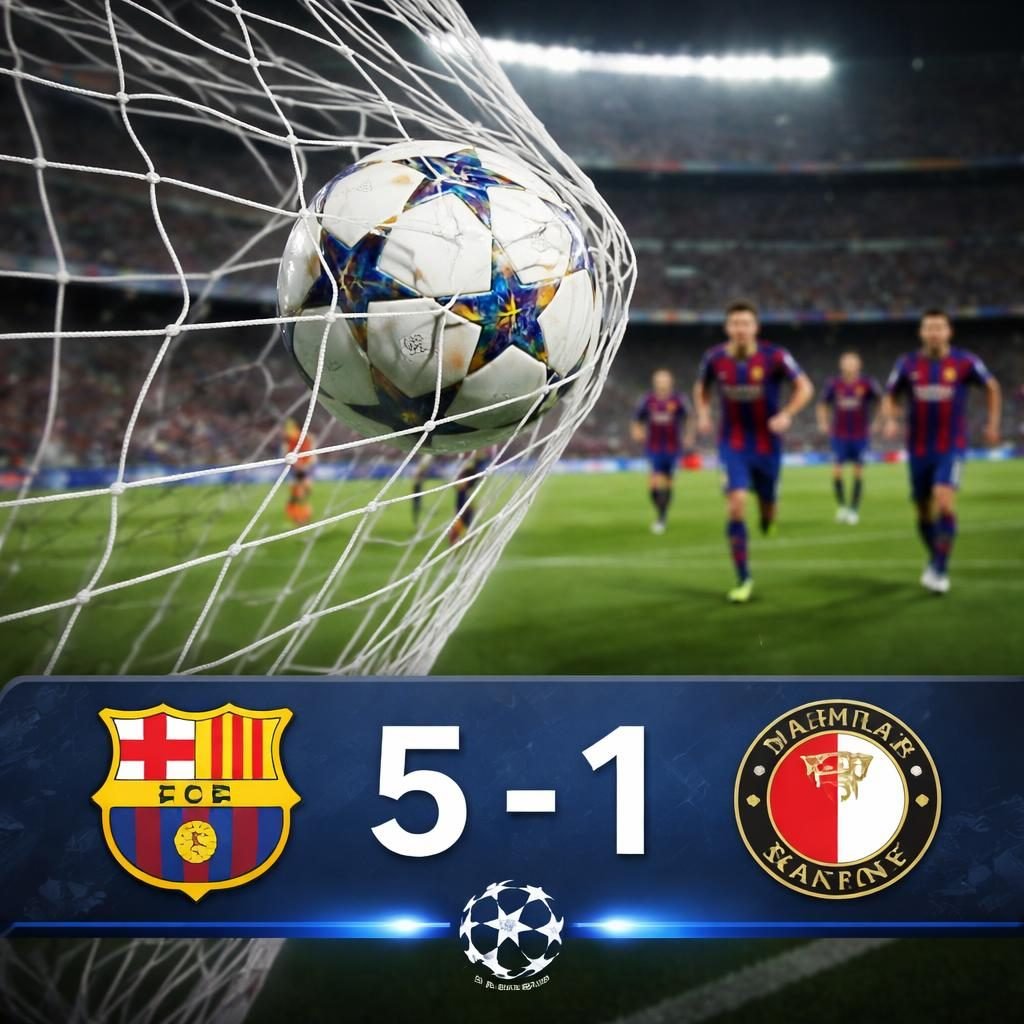 Barcelona arranca con goleada ante Feyenoord en la Champions