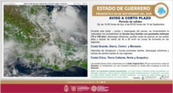 Lluvias intensas por Onda Tropical 37 en Guerrero este miércoles y jueves