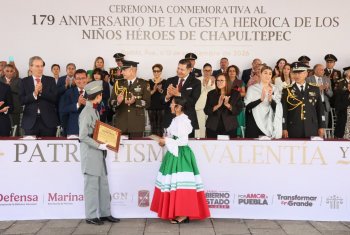 Conmemoran en Puebla el 179 aniversario de la Gesta de los Niños Héroes