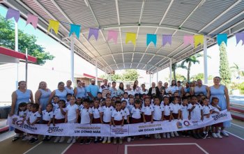Preescolar Juana de Asbaje de Chetumal recibe domo tras 30 años de espera