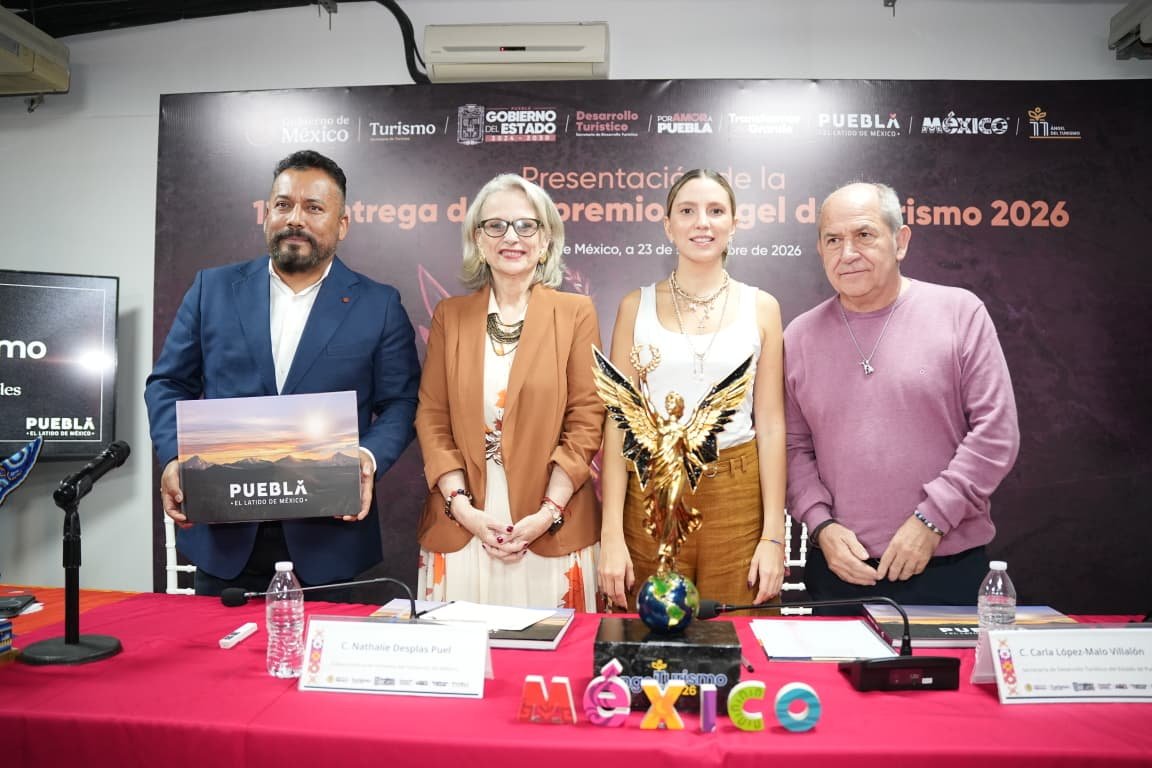 Puebla será sede de los Galardones Ángel del Turismo 2026, por primera vez fuera de CDMX