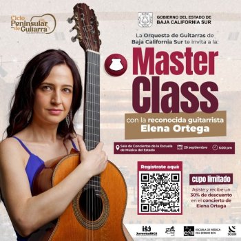 Elena Ortega impartirá clase magistral gratuita de guitarra clásica en La Paz