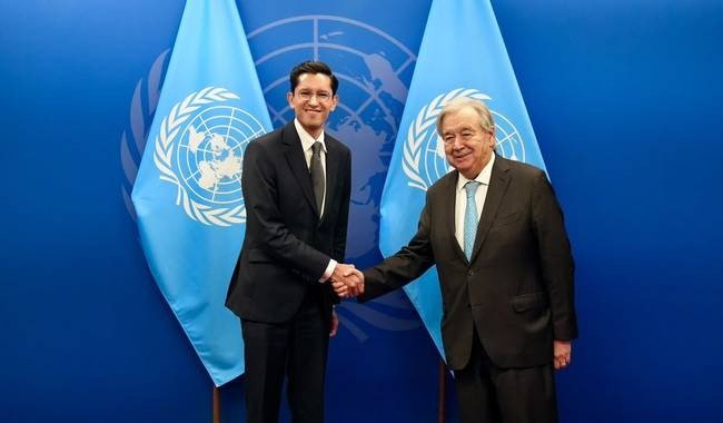Guterres recibe a Roberto Velasco en la ONU y envía saludos a Sheinbaum