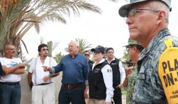 Gobernador de BCS y Protección Civil supervisan refugios en Comondú ante huracán Polo