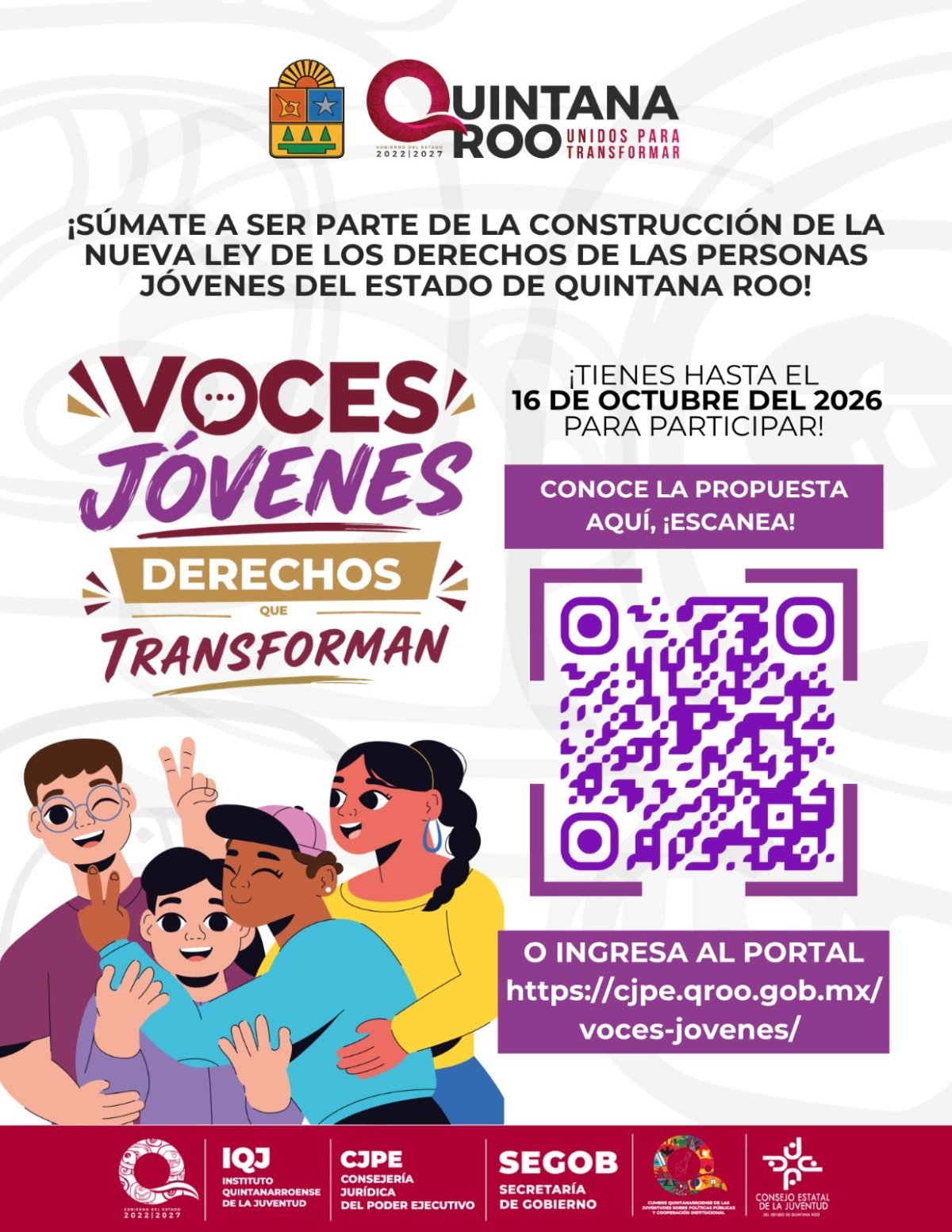 IQJ abre consulta para la nueva Ley de los Derechos de las Personas Jóvenes de Quintana Roo
