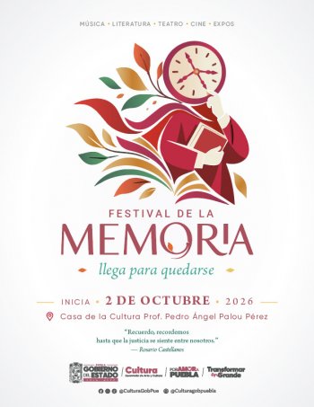 Festival de la Memoria en Puebla inicia el 2 de octubre con actividades sobre 1968