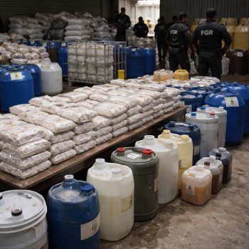 FGR asegura metanfetamina y mil 705 kilogramos de precursores químicos en cateo en Culiacán