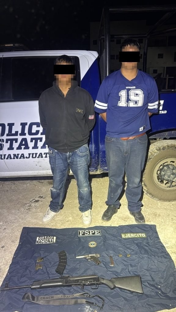 FSPE detiene a dos personas y asegura tres armas en Celaya y Villagrán