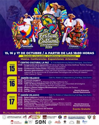 Festival Cultural Latinoamericano 2025 en La Paz: Oaxaca y Venezuela como invitados