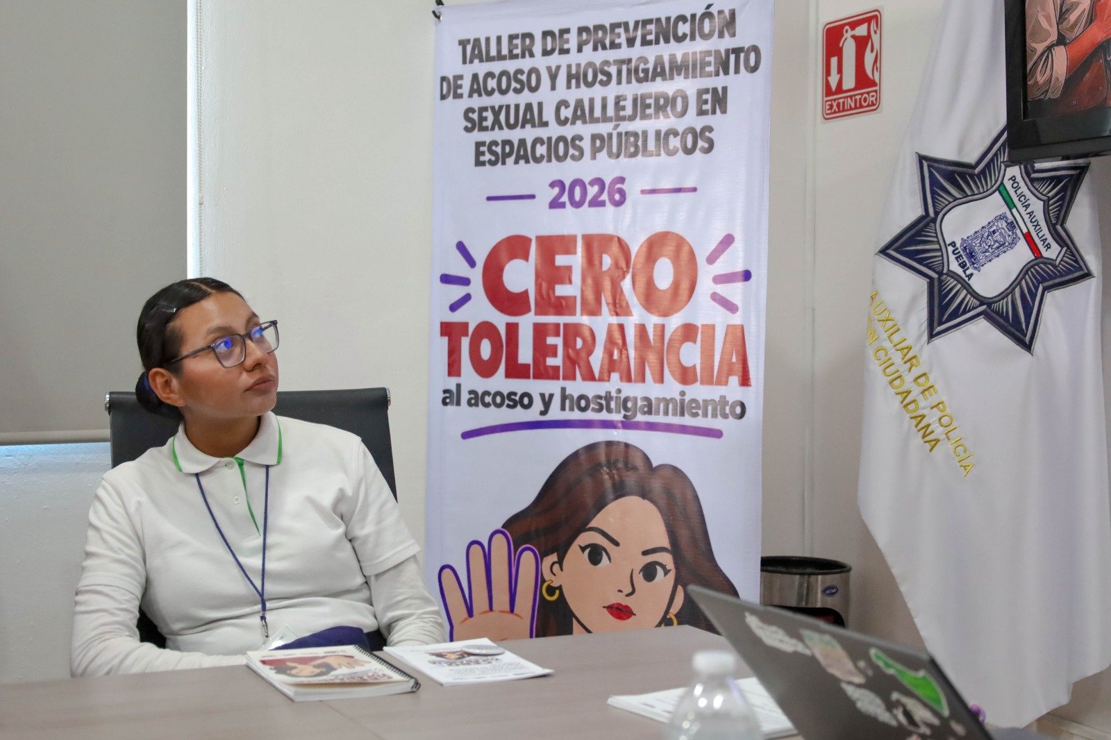 Policía Auxiliar de Puebla se capacita en prevención del acoso sexual callejero