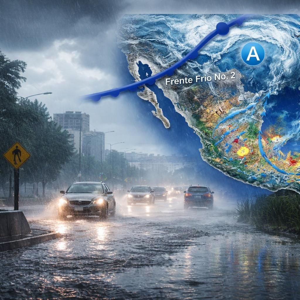 Frente frío 2 provoca lluvias intensas y bajas temperaturas en México