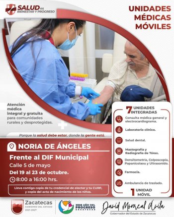 Caravana de la Salud acumula 16 mil 862 servicios gratuitos; atenderá en Noria de Ángeles hasta el 23 de octubre