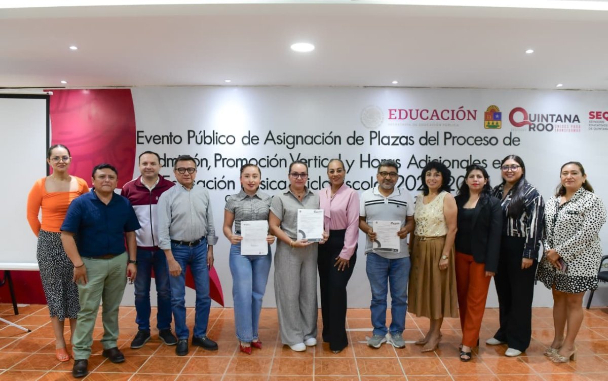 SEQ asigna tres plazas docentes del proceso de admisión y promoción vertical en Quintana Roo