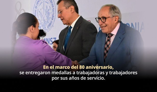 Salud reconoce al personal del INCMNSZ por 80 años de servicio y entrega medallas por antigüedad