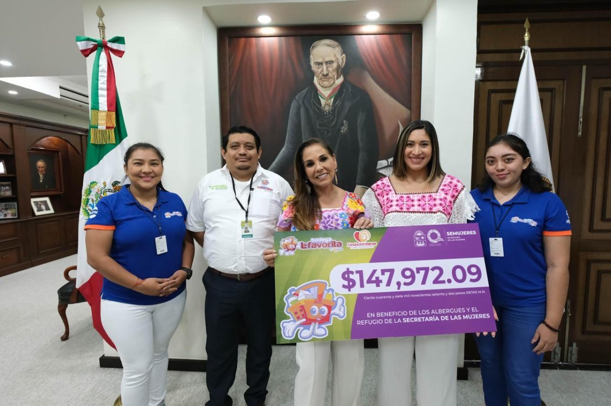 Bodega La Favorita dona 147 mil 972 pesos para refugios de mujeres en Quintana Roo