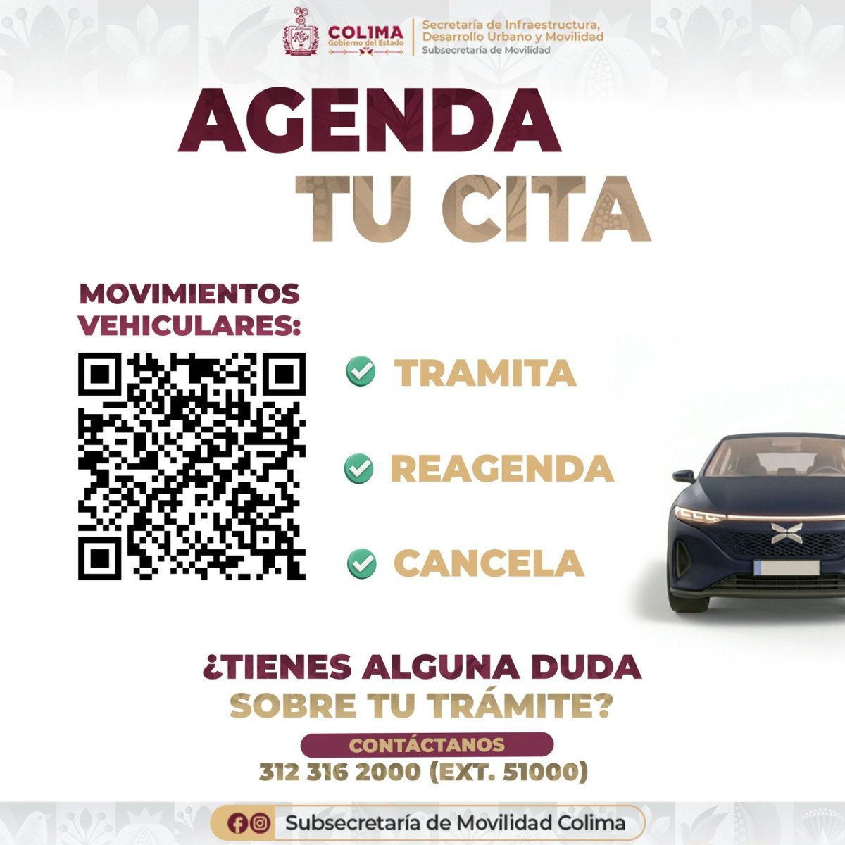 Movilidad Colima habilita sitio alterno para citas de trámites vehiculares por mantenimiento web