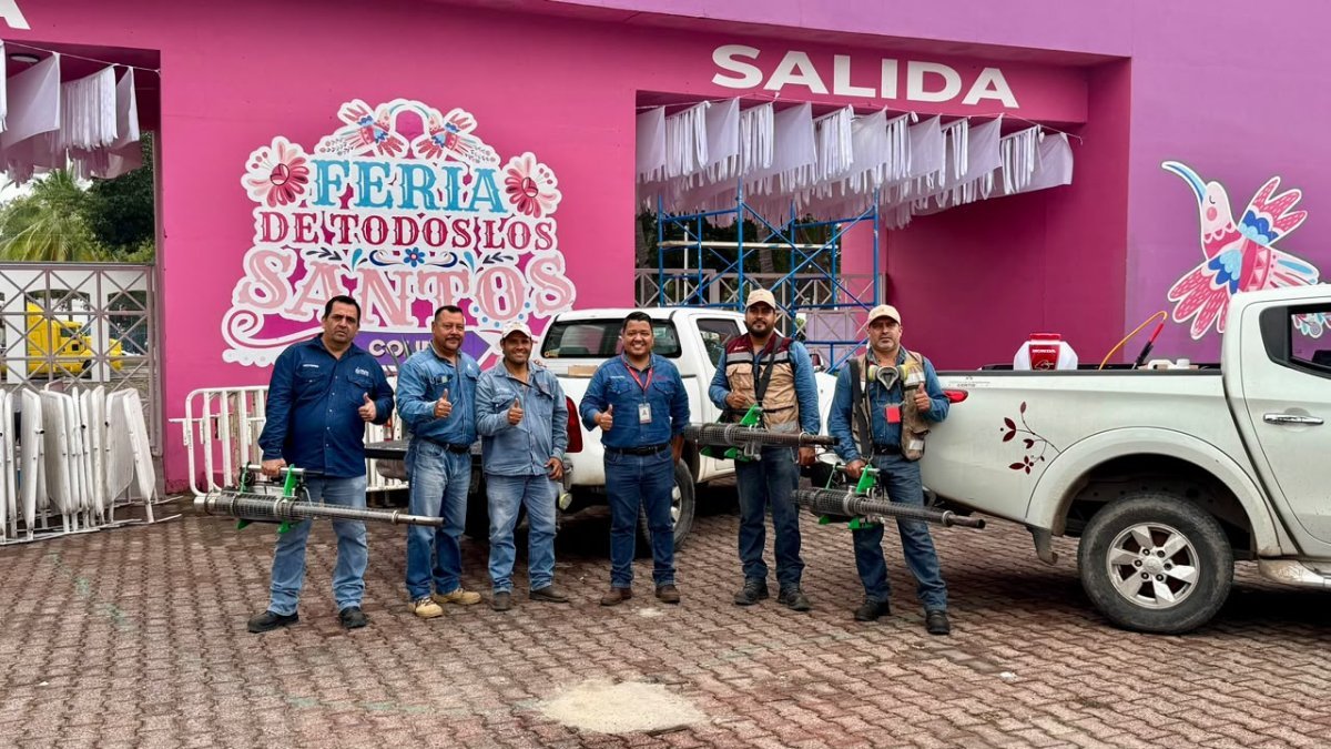 Salud de Colima fumiga terrenos de la Feria de Todos los Santos 2026 contra el dengue