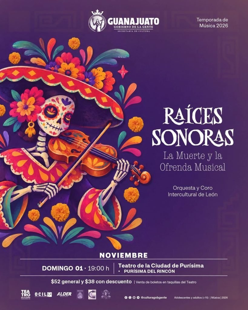 Raíces Sonoras llega al Teatro de la Ciudad de Purísima del Rincón el 1 de noviembre