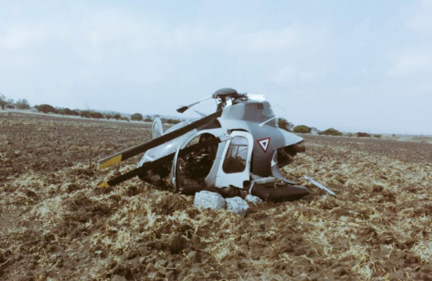 Un helicóptero cae en la zona de Huehuetoca. 