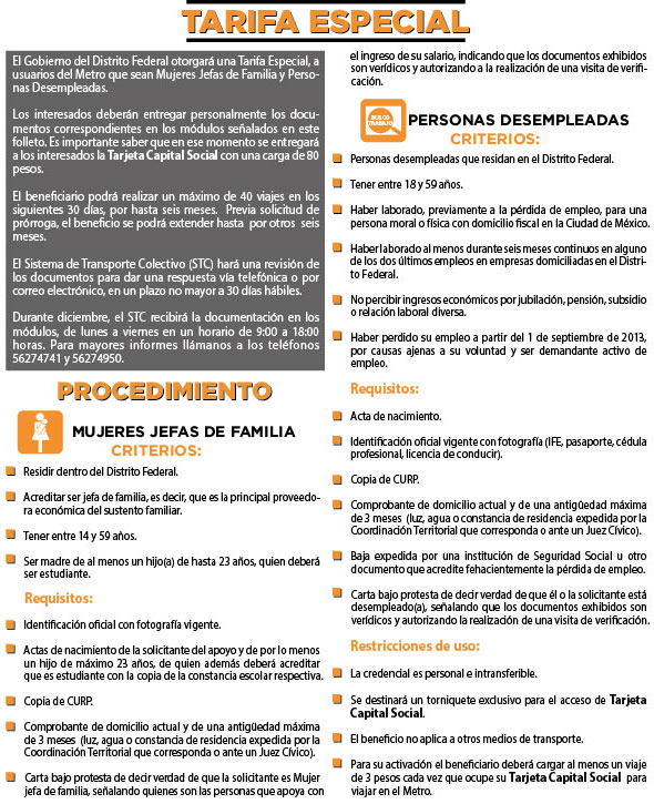 INICIA STC LA ENTREGA DE INFORMACIÓN PARA EL REGISTRO DE SOLICITANTES DE LA TARIFA ESPECIAL