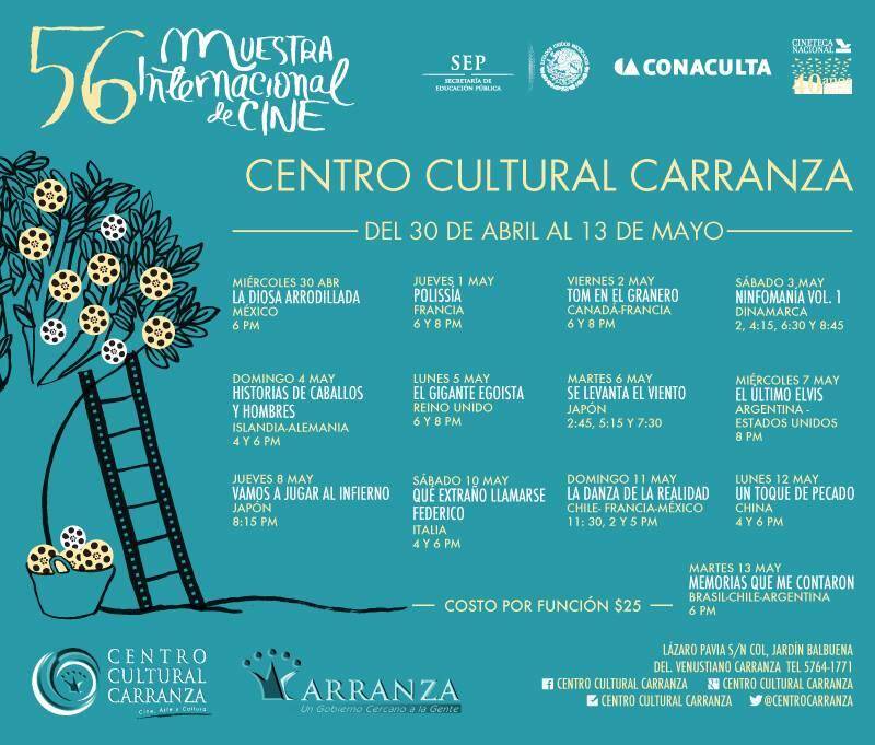 PRESENTA V. CARRANZA 56 MUESTRA INTERNACIONAL DE CINE