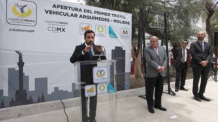 GDF abre tramo de Moliere a Arquímedes, busca acelerar tiempos de obra en Masaryk
