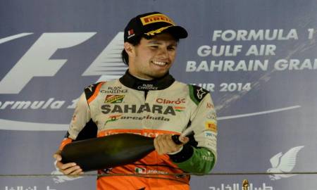SERGIO CHECO PÃ‰REZ SE SUBE AL PODIO EN BAHRÃ‰IN
