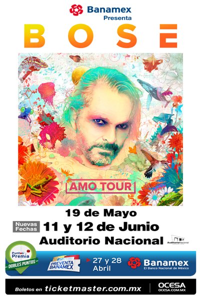 DOS NUEVAS FECHAS MÁS PARA DISFRUTAR EL AMO DE MIGUEL BOSÉ