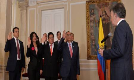 PRESIDENTE SANTOS POSESIONÃ“ HOY A MAGISTRADOS DEL CONSEJO NACIONAL ELECTORAL 