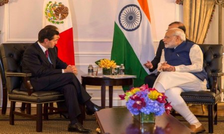 EL PRESIDENTE ENRIQUE PEÃ‘A NIETO SE REUNIÃ“ CON EL PRIMER MINISTRO DE LA REPÃšBLICA DE LA INDIA, NARENDA MODI