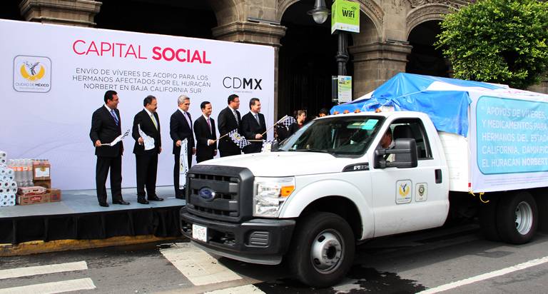 ENVÃA GOBIERNO DE CDMX 72 TONELADAS DE AYUDA HUMANITARIA A DAMNIFICADOS POR HURACÃN â€œNORBERTâ€