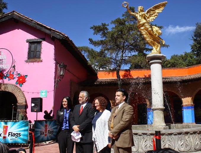 Develan replica del Ángel de la Independencia en Six Flags México