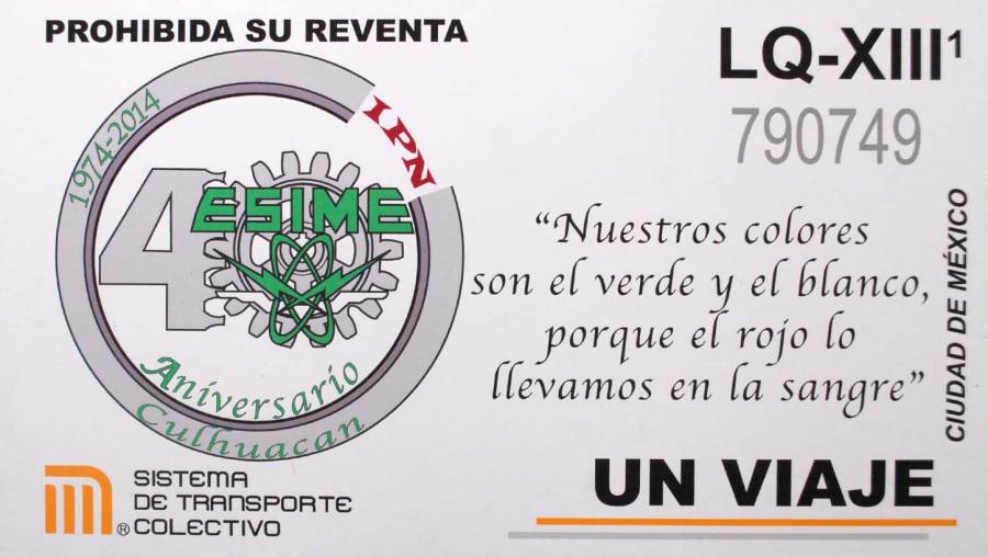 CONMEMORA STC 40 ANIVERSARIO DE LA ESIME CULHUACAN CON EMISIÓN DE 10 MILLONES DE PIEZAS DE UN BOLETO CONMEMORATIVO