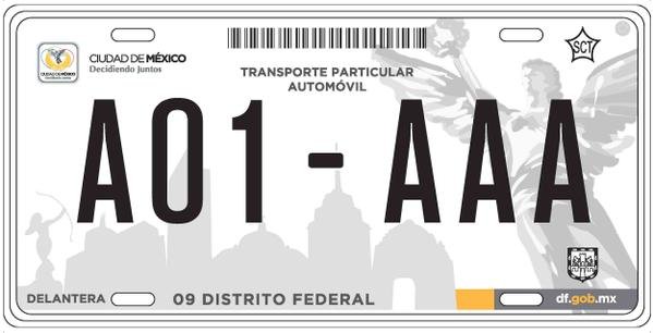 Presenta GDF nueva nomenclatura para placas de circulaciÃ³n