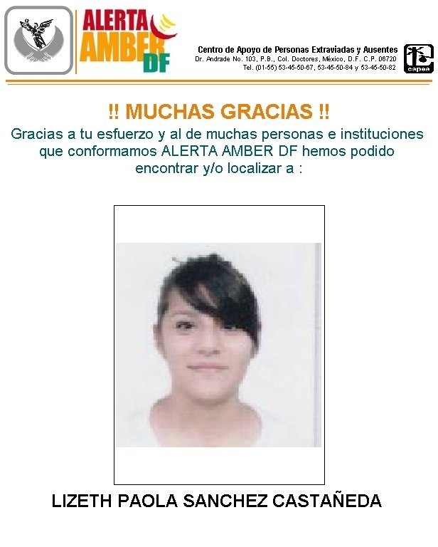 DESACTIVA PGJDF ALERTA AMBER